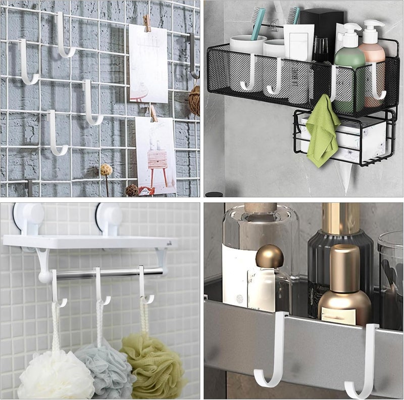 INCREWAY 16PCS J Grid Wall Picture Hooks, Aluminum Hanging Sink Grid Hooks Pot Racks Hooks Snap On Hook Clip-on Hook Wire Rack Hook, White - Image 5